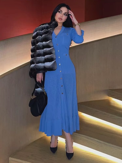 Vestido Mujer de Plumeti con Volantes Ajuste Suelto