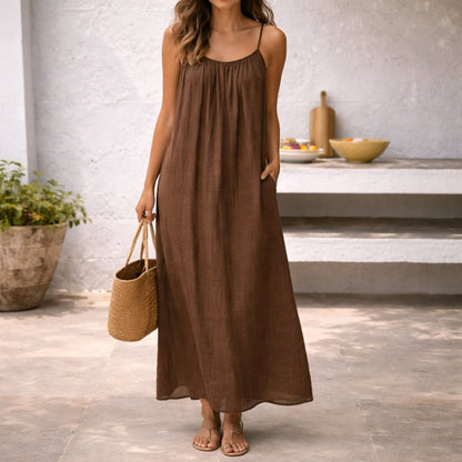 Vestido maxi mujer Tirantes finos Corte suelto - Mavetta