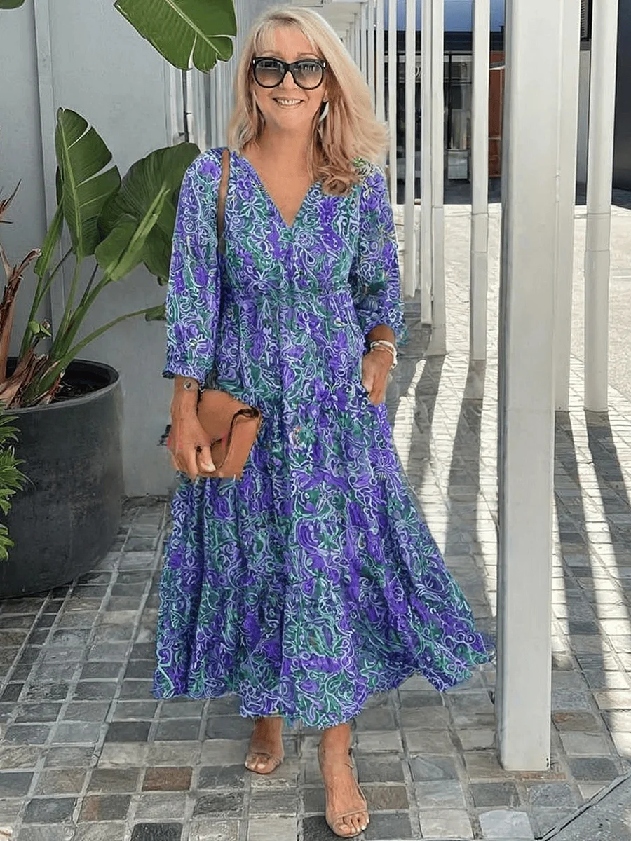 Vestido midi mujer de verano diseño cruzado ligero