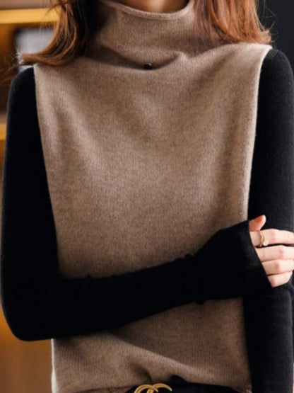 Jersey Mujer Cuello Alto Calido Ajuste Comodo