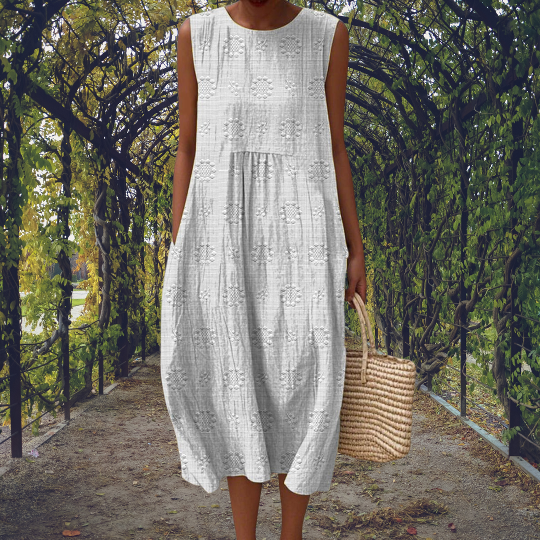 Vestido Mujer Elegante Sin Mangas Bolsillos