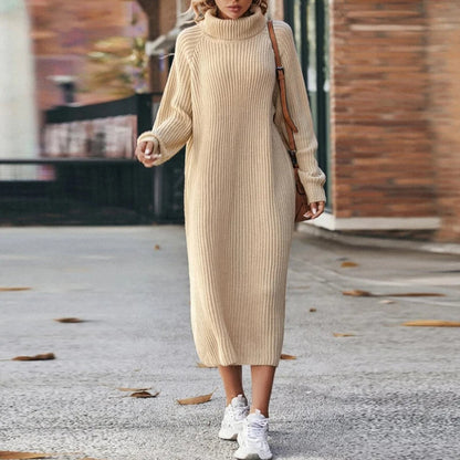 Vestido maxi mujer tipo sudadera cuello alto - Mavetta