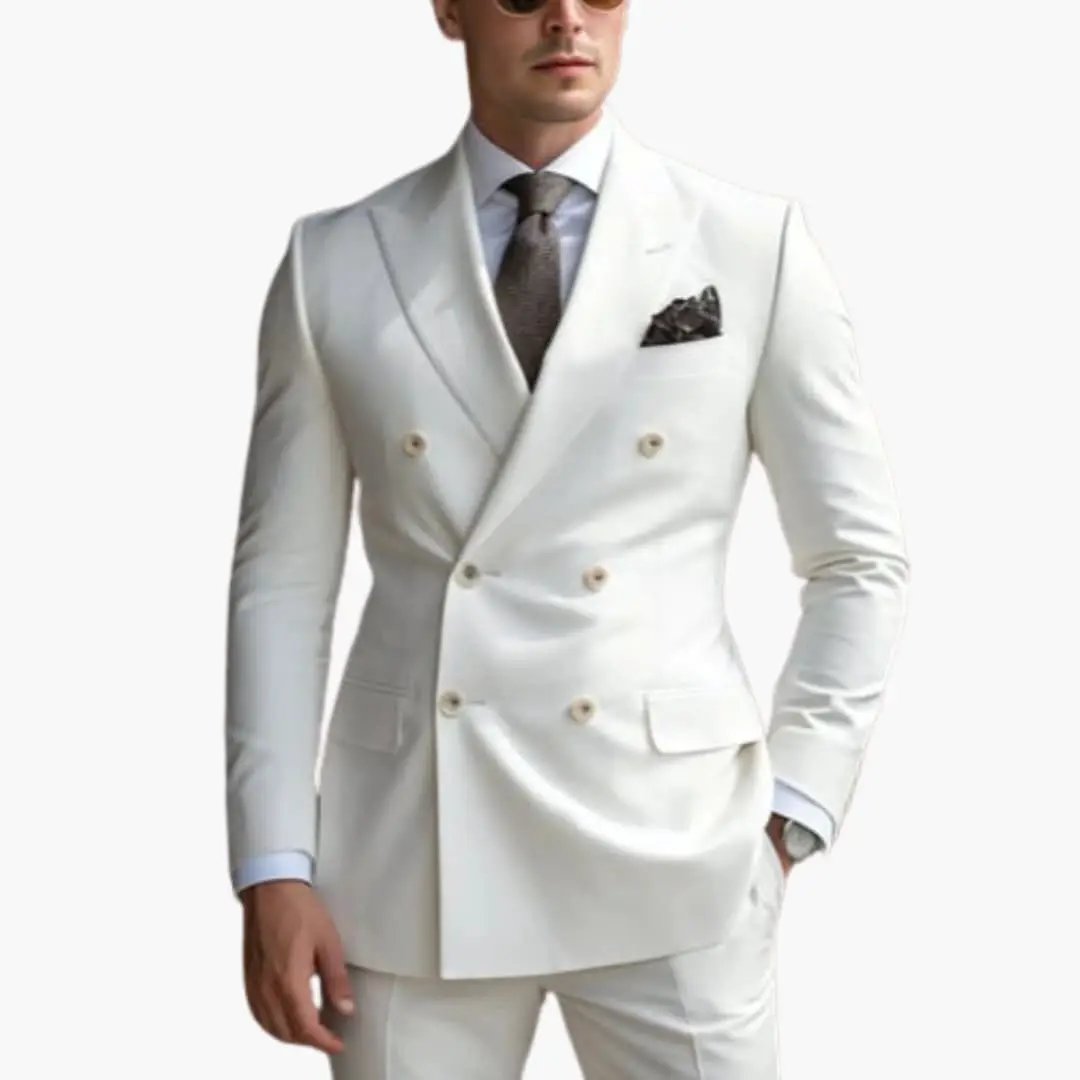 Traje Hombre de Dos Piezas Blazer Cruzado Pantalón Ajustado