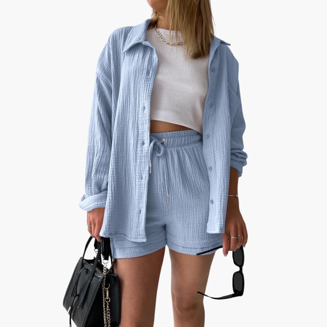 Conjunto Mujer Verano Blusa y Short Talle Alto - Mavetta