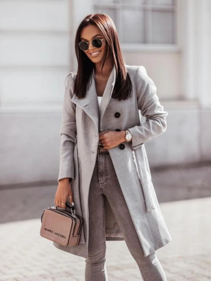 Abrigo Trench Mujer Doble Botonadura Slim Fit