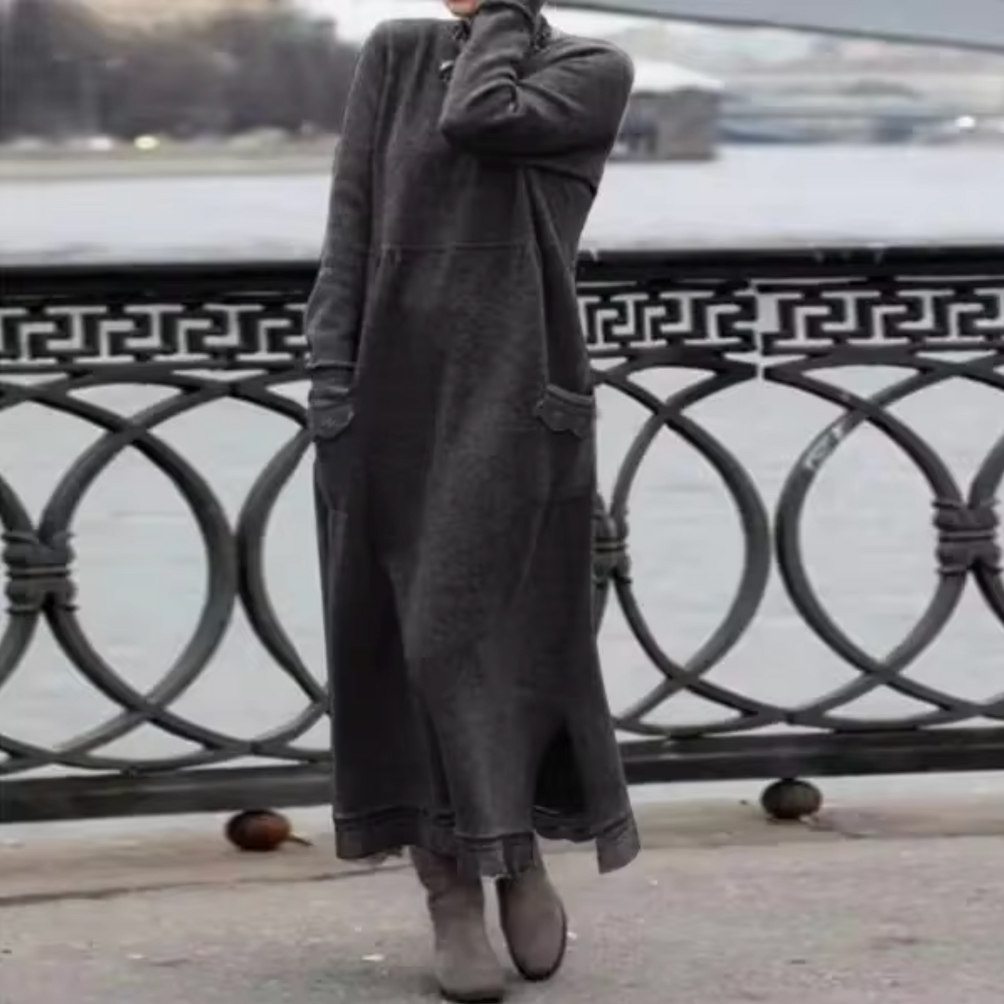 Vestido sudadera mujer de terciopelo holgado