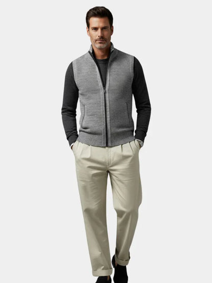 Chaleco Hombre con Cremallera Completa Ajuste Elegante