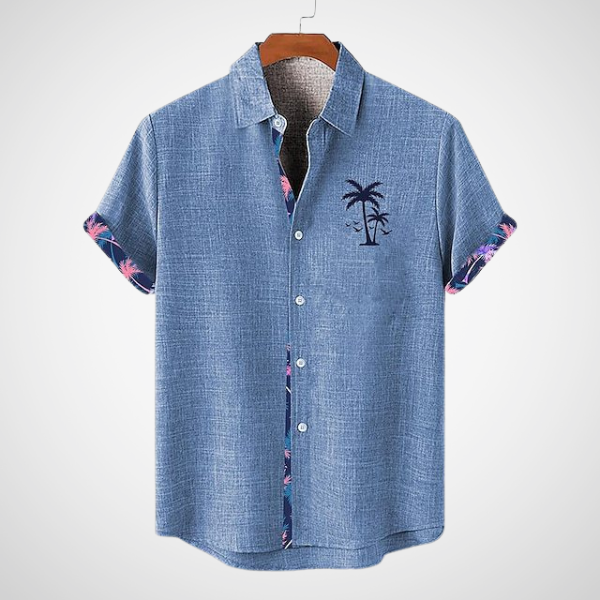 Camiseta Hombre Algodón Mangas Cortas Cuadros