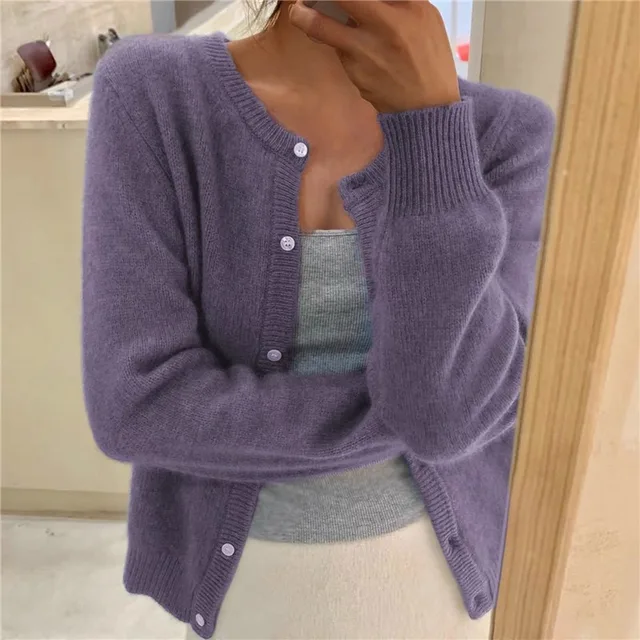 Chaqueta de punto mujer de cachemir suave ajuste cómodo