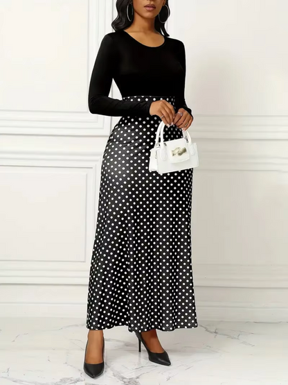 Vestido maxi mujer de tela ligera con estampado y corte fluido