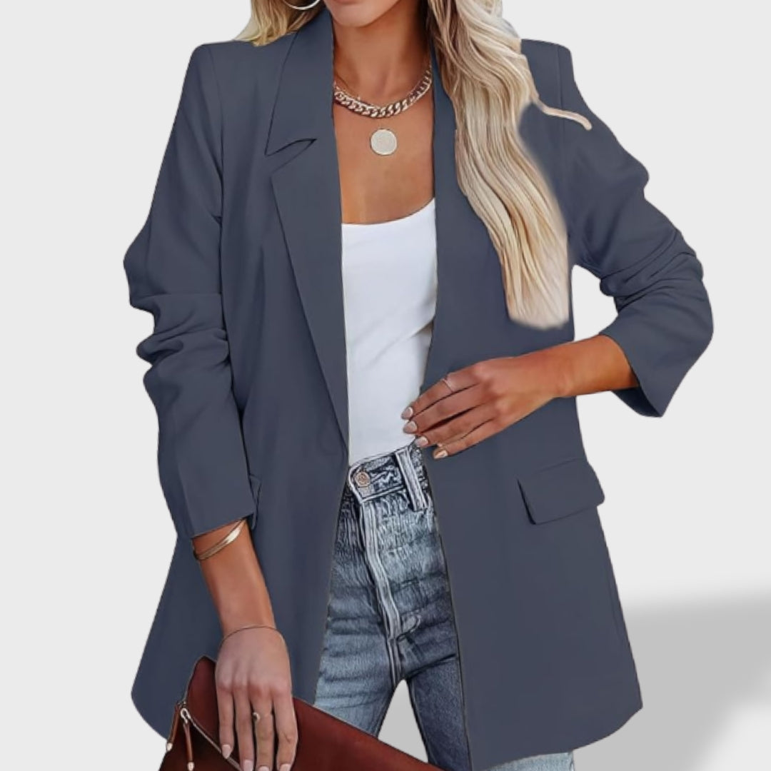 Blazer Mujer con Solapa y Abertura Frontal Elegante