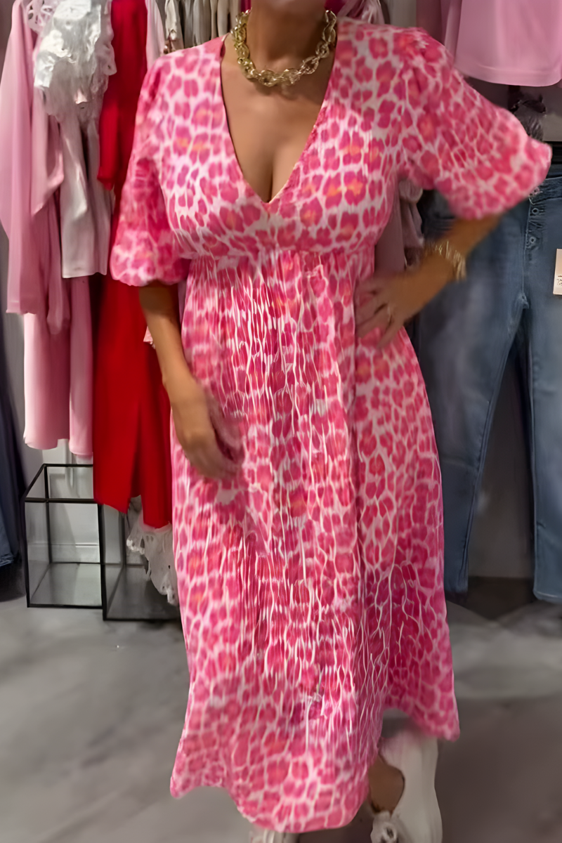 Vestido Verano Mujer Escote en V Corte Fluido