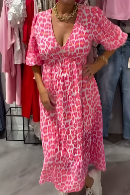 Vestido Verano Mujer Escote en V Corte Fluido