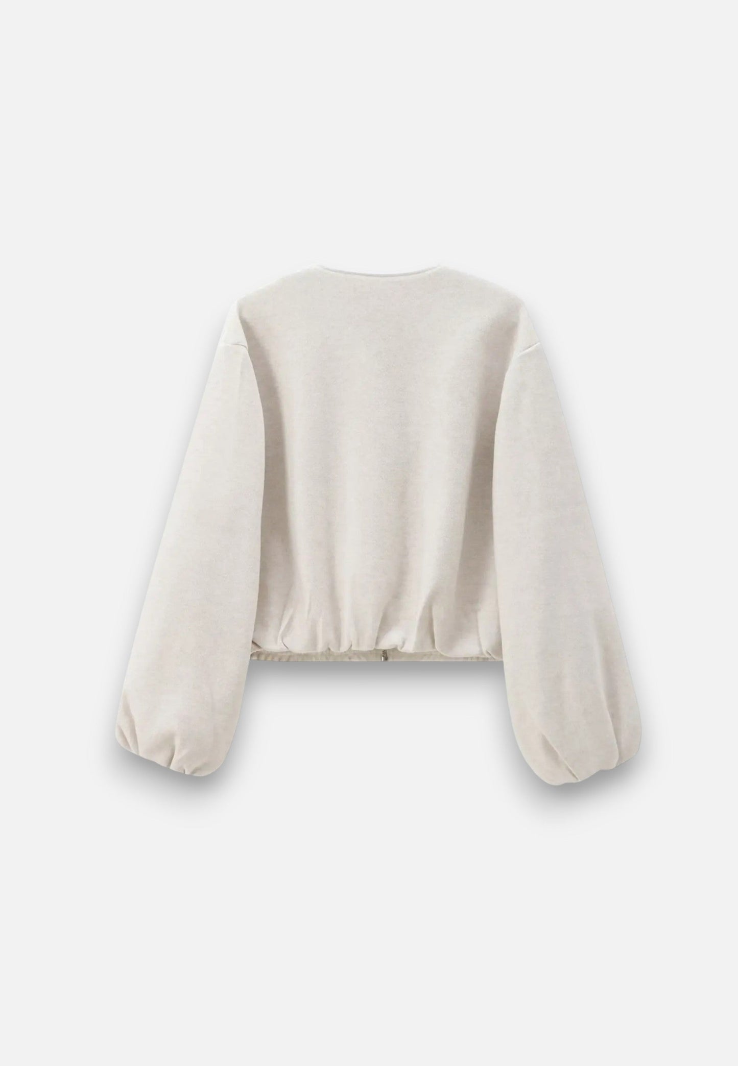 Chaqueta Bomber Mujer de Forro Polar Cremallera Cuello Redondo