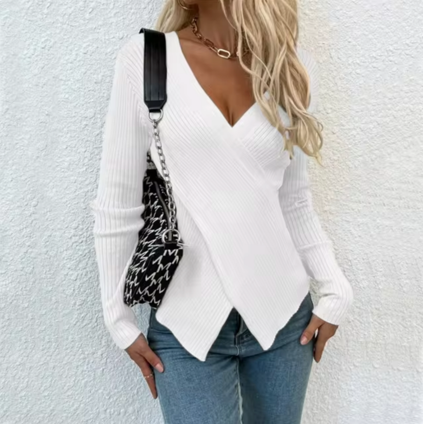 Suéter Mujer Casual de Punto Suave Ajuste Regular