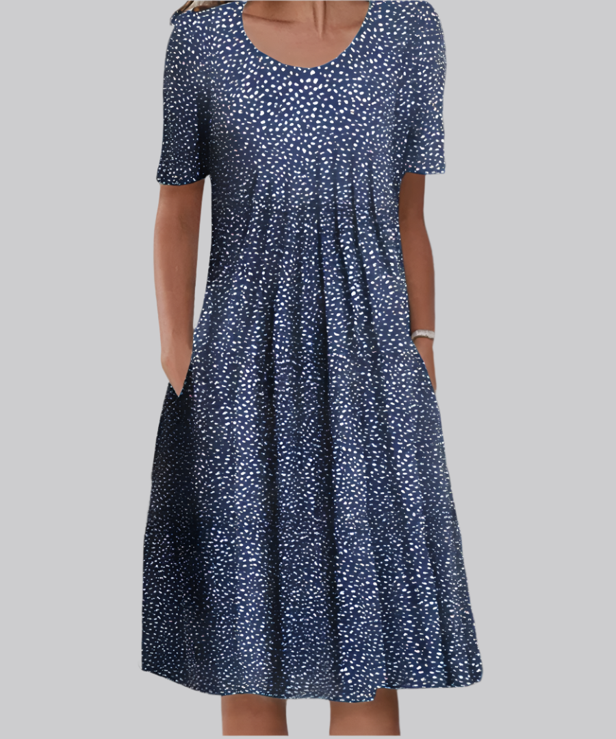 Vestido largo Mujer Estampado Escote en V Corte Fluido