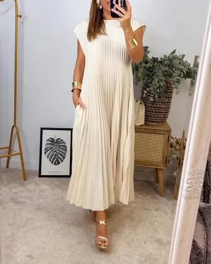 Vestido largo mujer de corte fluido y cómodo elegante