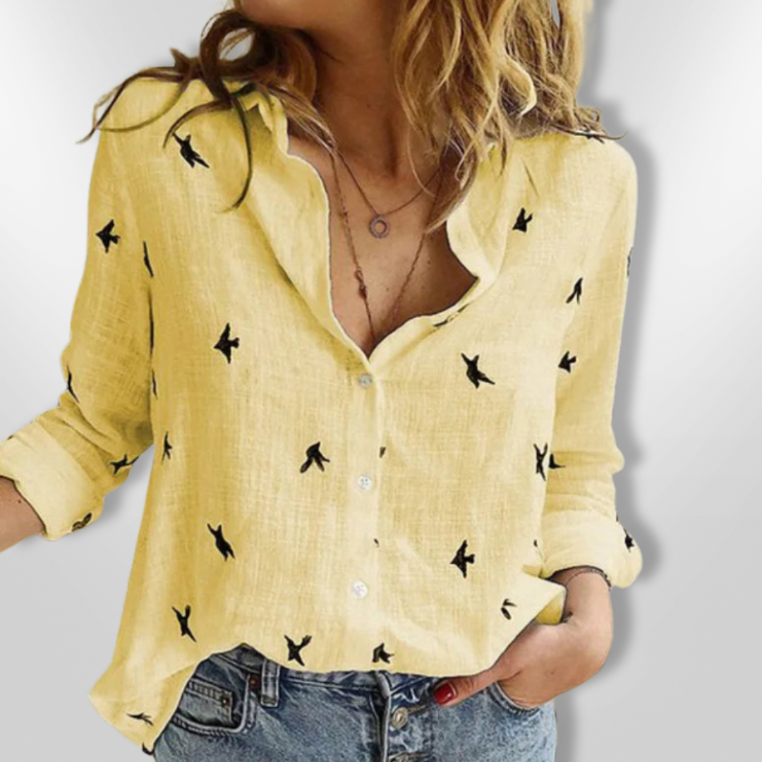 Camisa Hombre Algodón Estampada Manga Larga