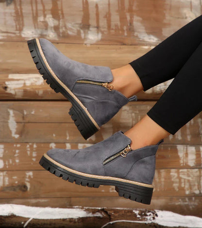 Botines mujer de piel y suela antideslizante