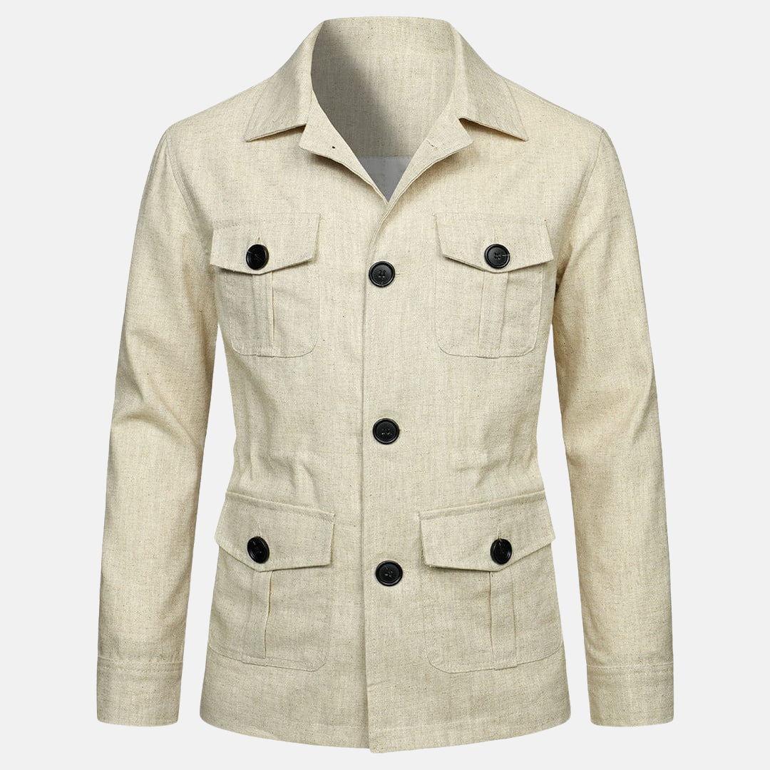 Chaqueta clásica hombre con botones y múltiples bolsillos