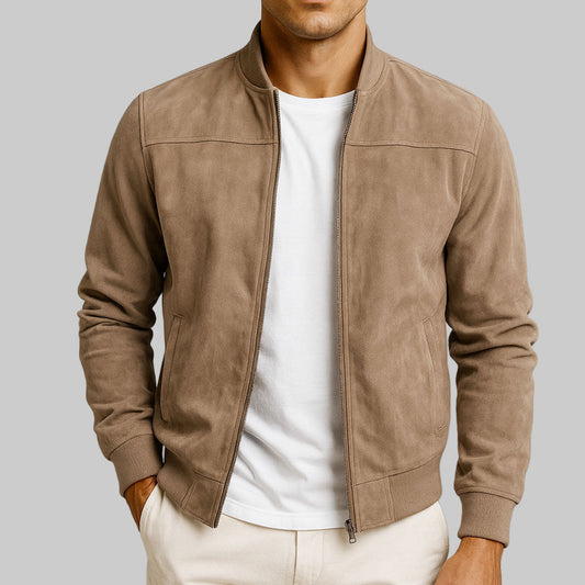 Chaqueta Hombre Ante Estilo Urbano Corte Clásico - Mavetta