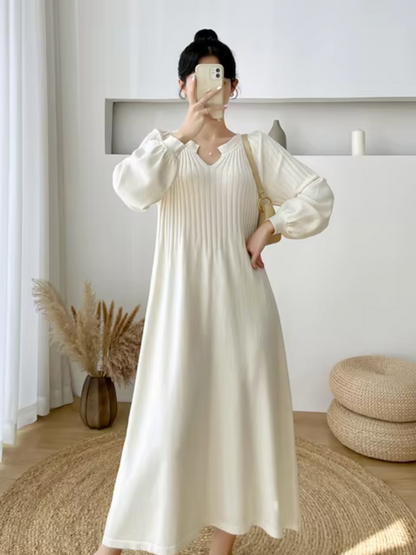 Vestido maxi mujer de plumeti holgado