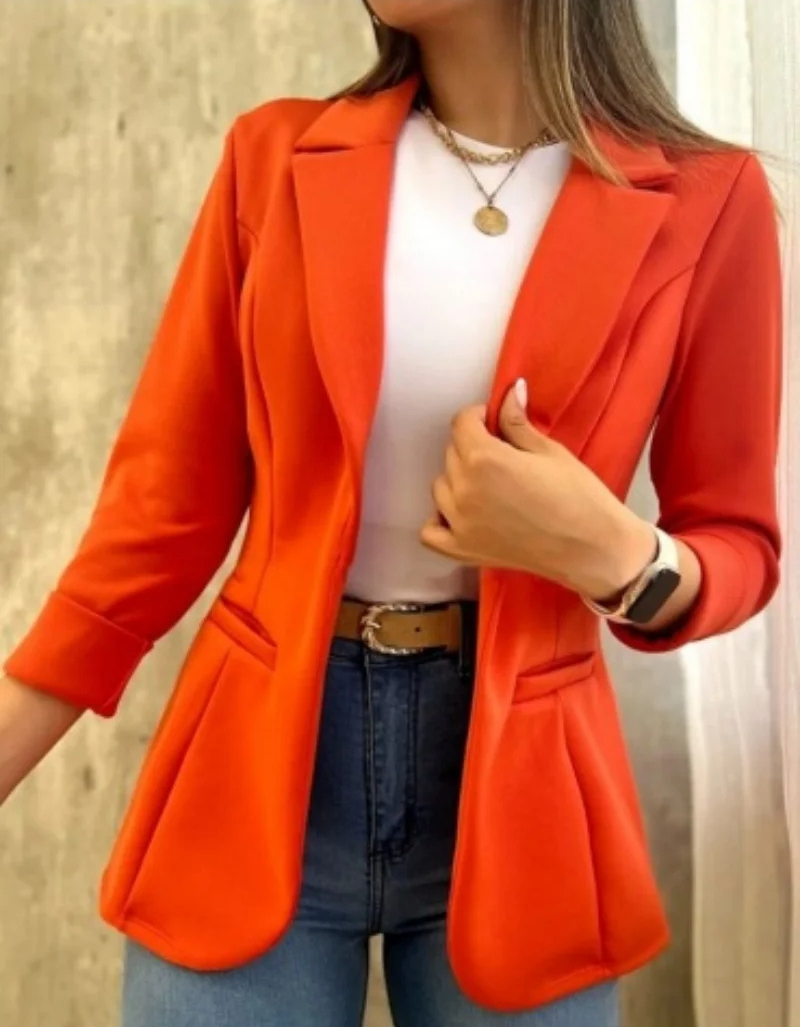 Blazer Mujer sin Cierre Corte Recto Diario