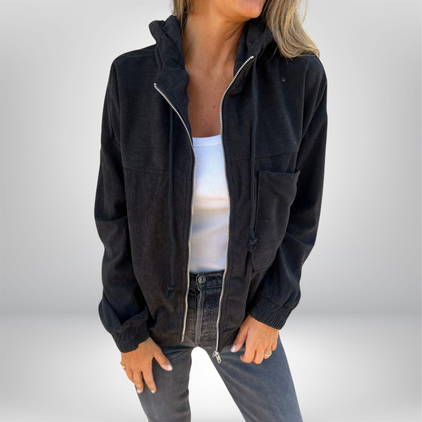 Chaqueta casual mujer corte regular