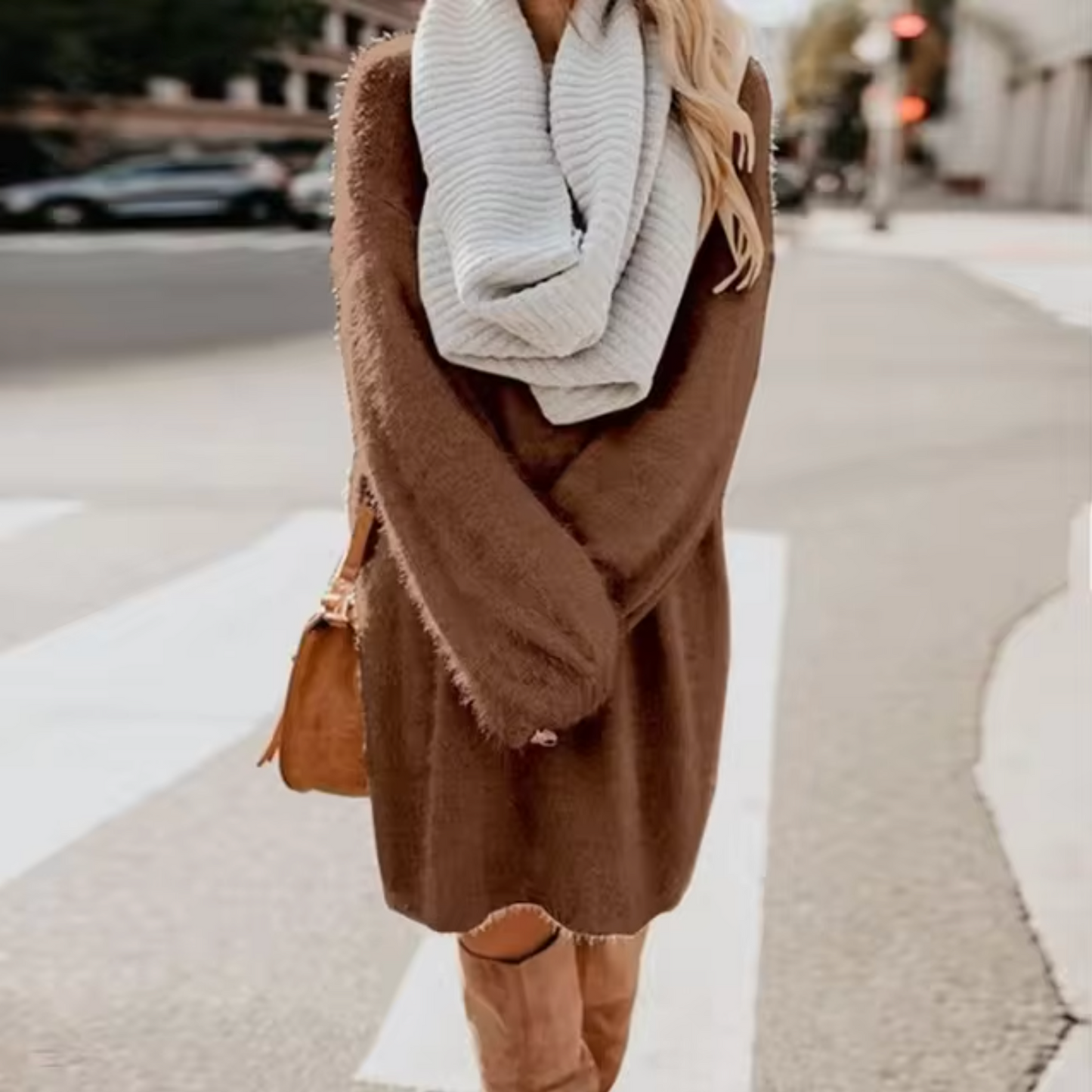 Vestido Suéter Mujer de Algodón Ajuste Cómodo