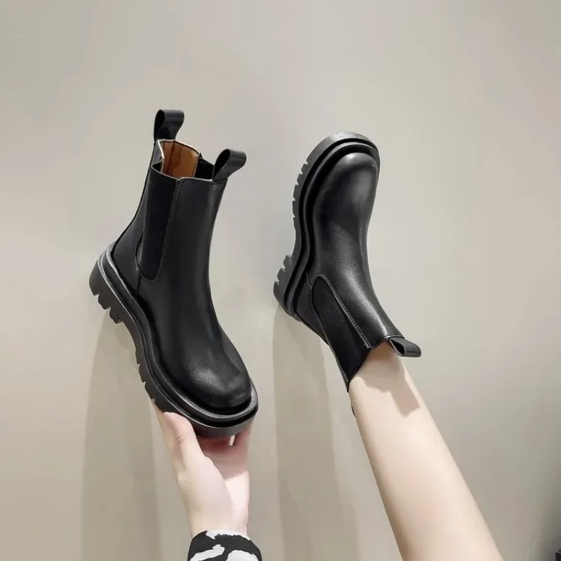 Botas Chelsea Mujer con Doble Tirador Suela Gruesa