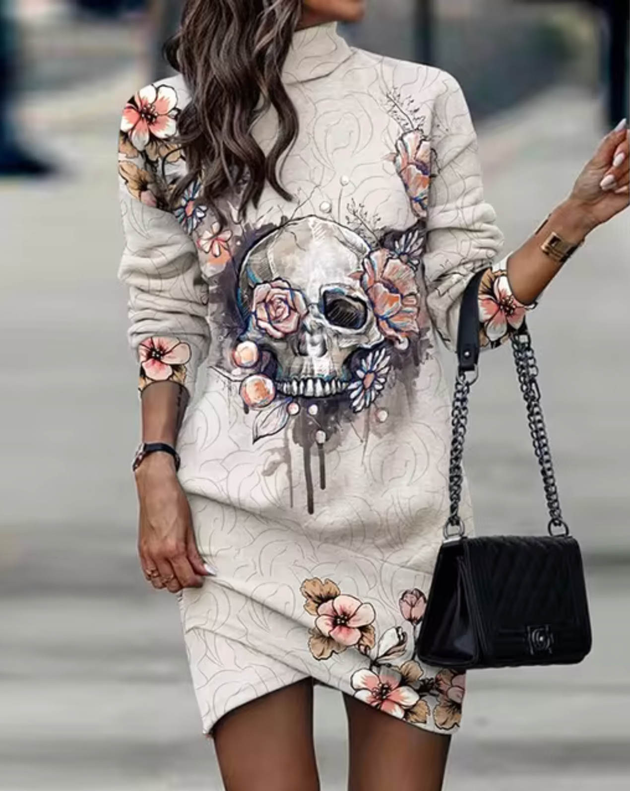 Vestido casual mujer con dobladillo asimétrico estilo fluido