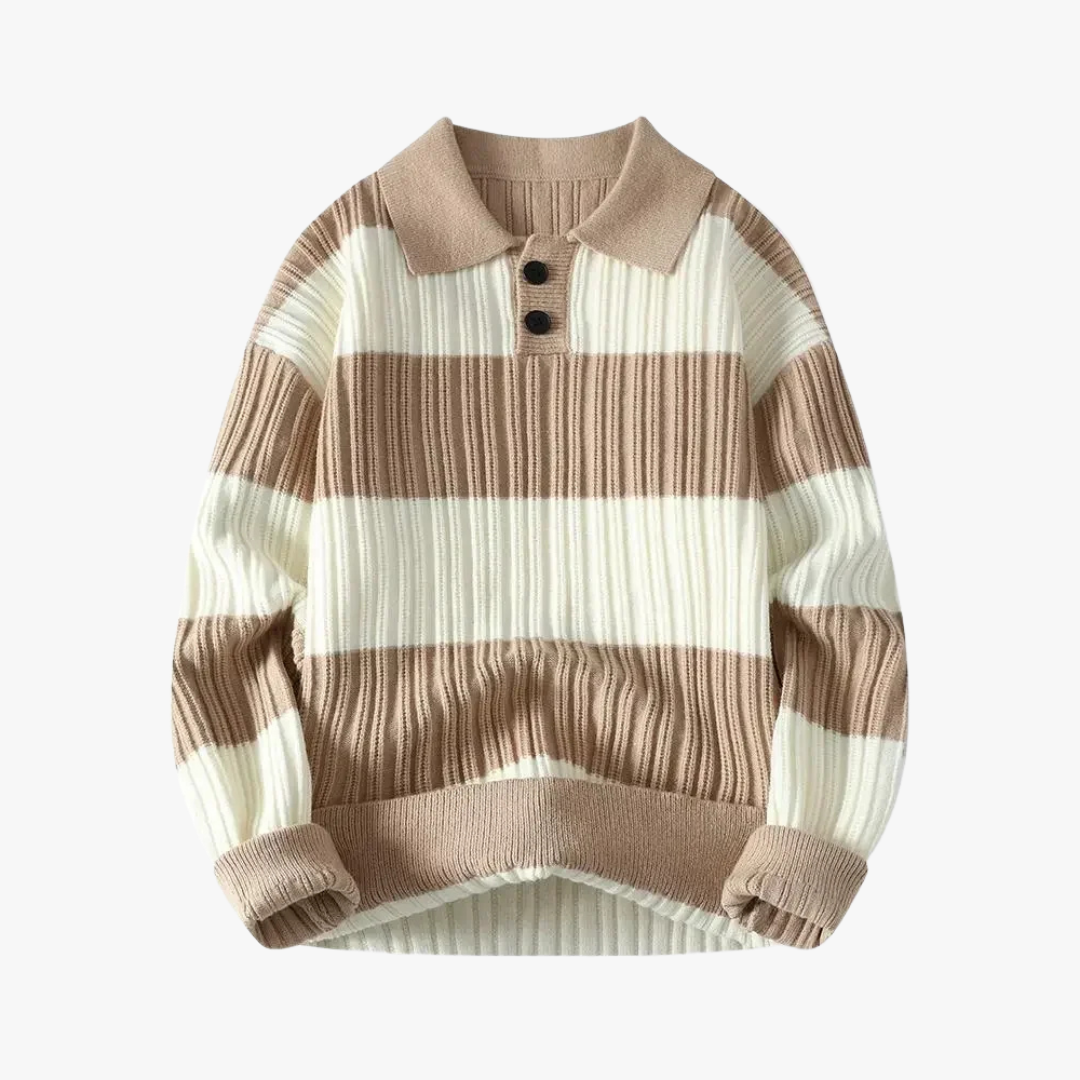 Polo Hombre de Algodón Ajuste Regular a Rayas