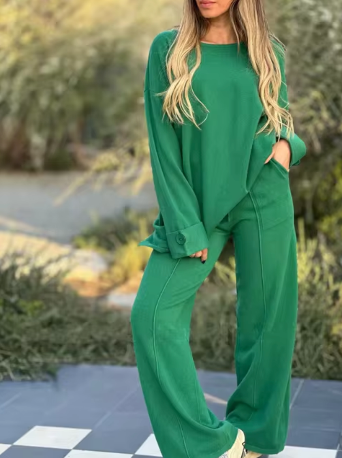 Vestido Mujer Manga Larga Tejido Ligero Corte Amplio
