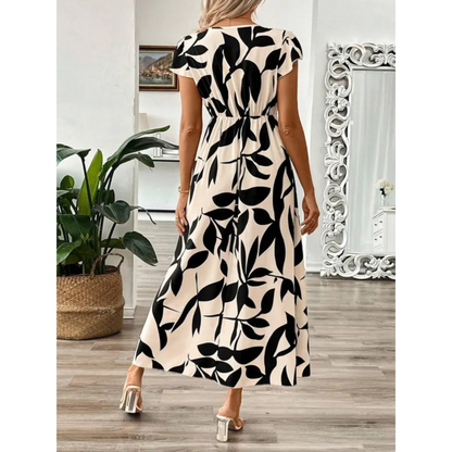Vestido maxi mujer de tela fluida con estampado floral