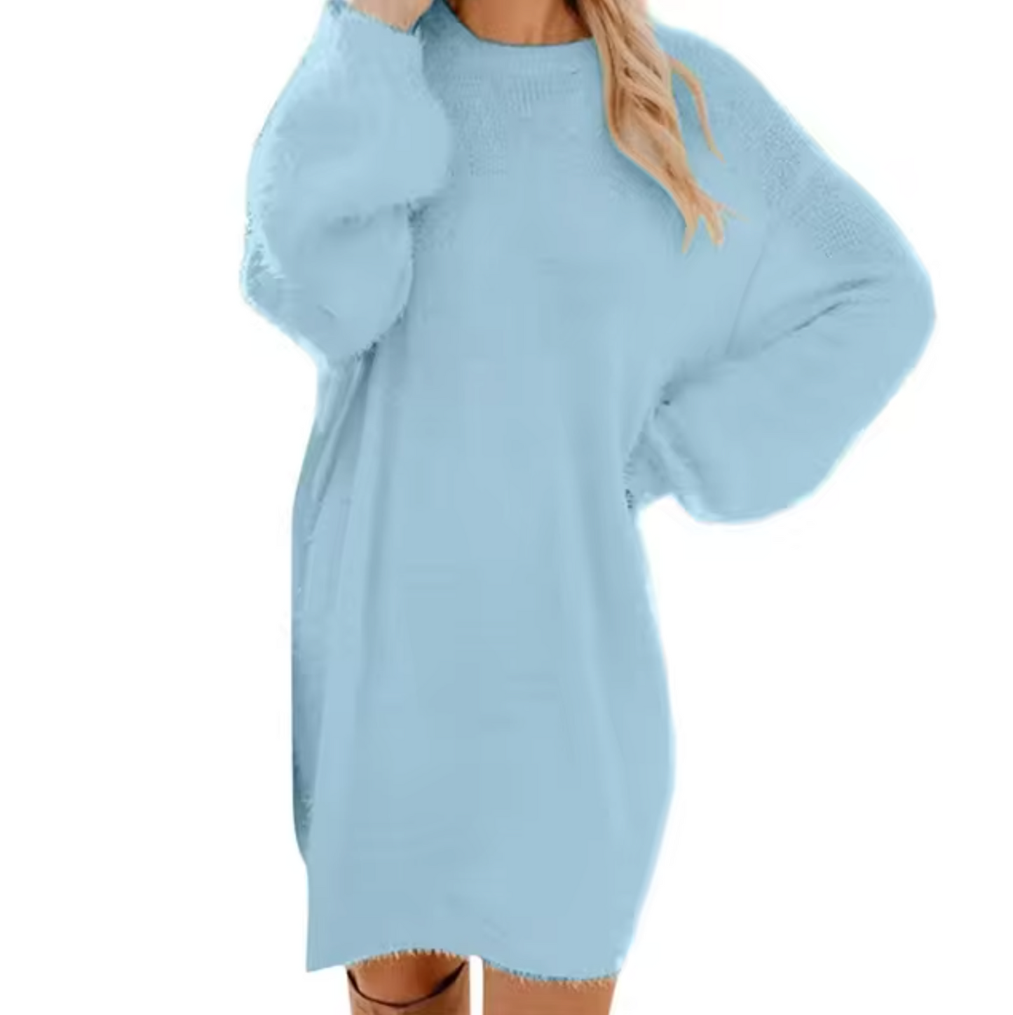 Vestido Casual Mujer de Punto Suave Ajuste Regular