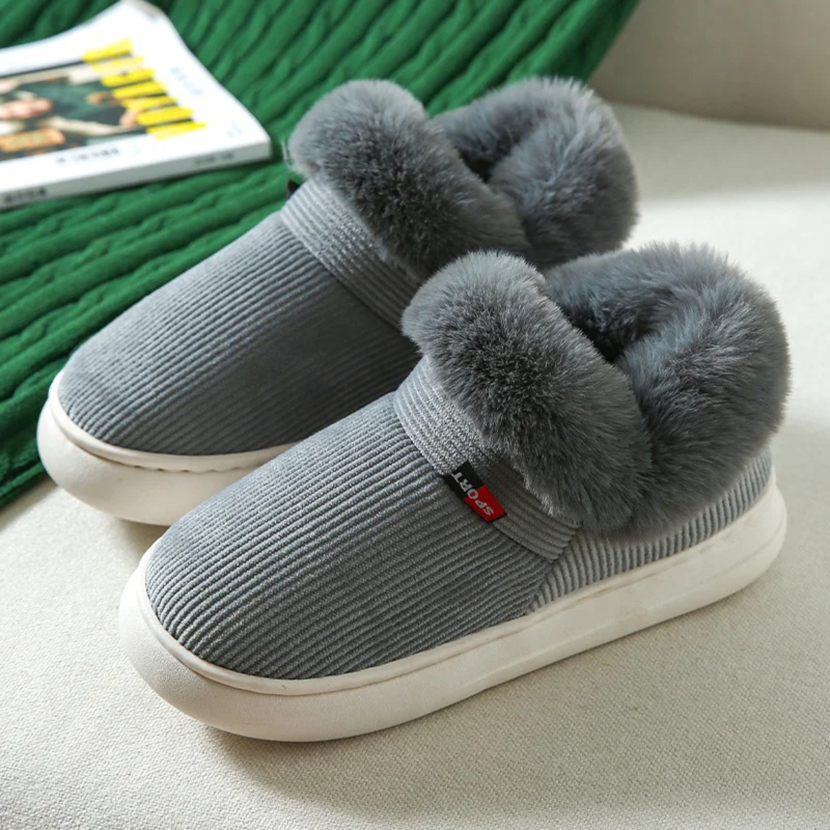 Pantuflas mujer con forro de algodón y suela suave