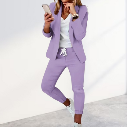 Conjunto Mujer Blazer y Pantalón Slim Fit Estilo Estructurado