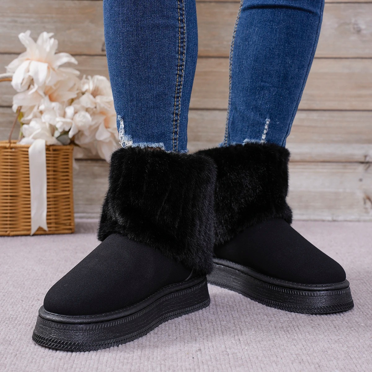 Botas Mujer Invierno Forradas Calidas Ajuste Confortable