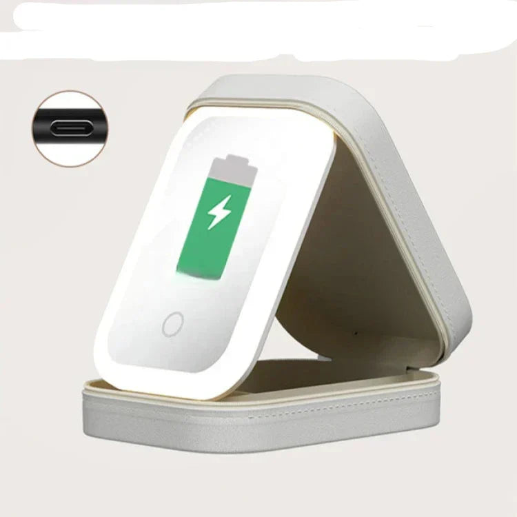 Neceser Maquillaje Portátil con Espejo LED Viaje