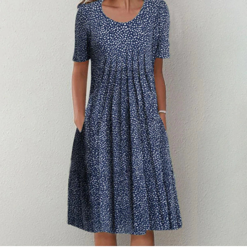 Vestido casual mujer con estampado floral y bolsillos