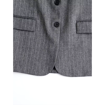 Blazer Mujer de Corte Clásico con Bolsillos de Solapa