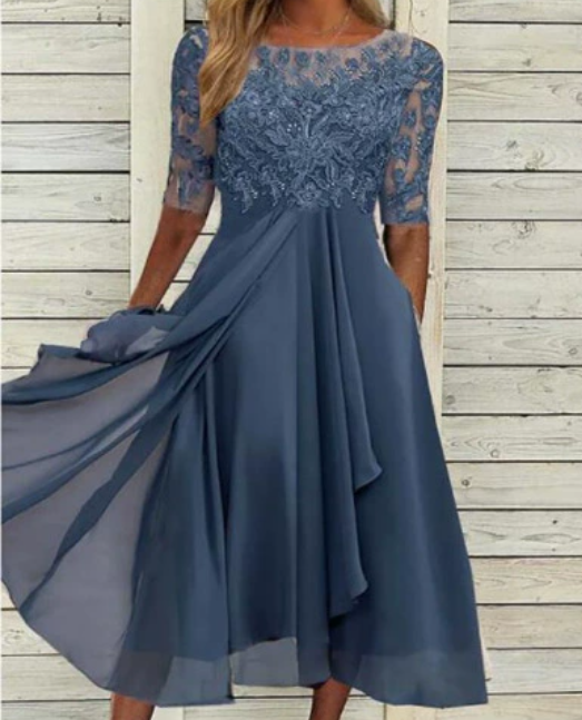 Vestido midi mujer Falda plisada Corte estilizado