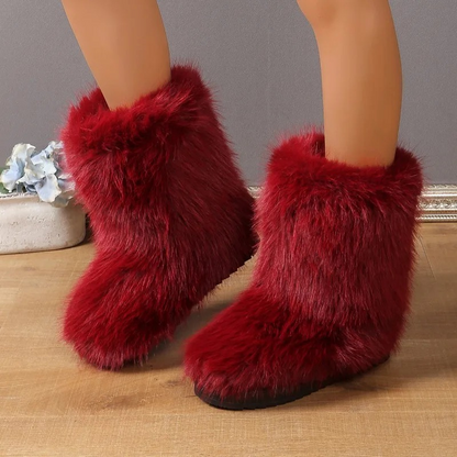 Botas Mujer Invierno Forradas Imitación Piel Suela Antideslizante