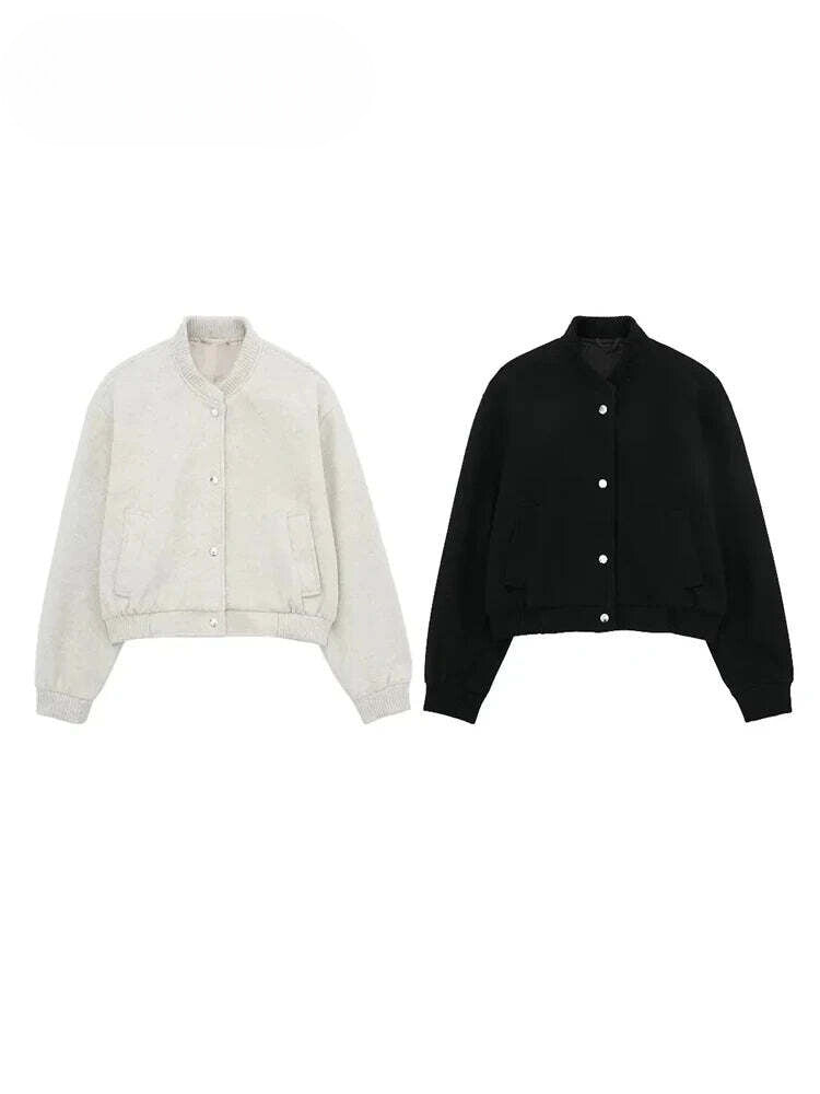 Chaqueta bomber Mujer Corta Estilo Casual