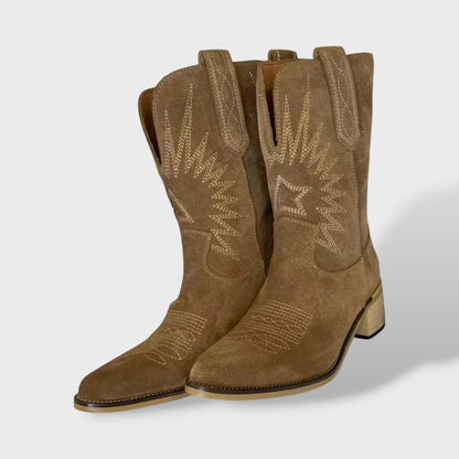 Botas Vaqueras Mujer de Piel Bordada Clásicas