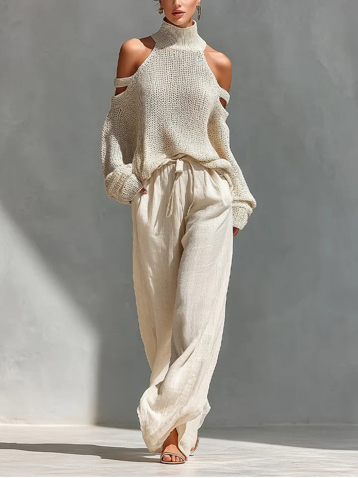 Conjunto Mujer de Punto y Pantalón Fluido Ajuste Moderno - Mavetta