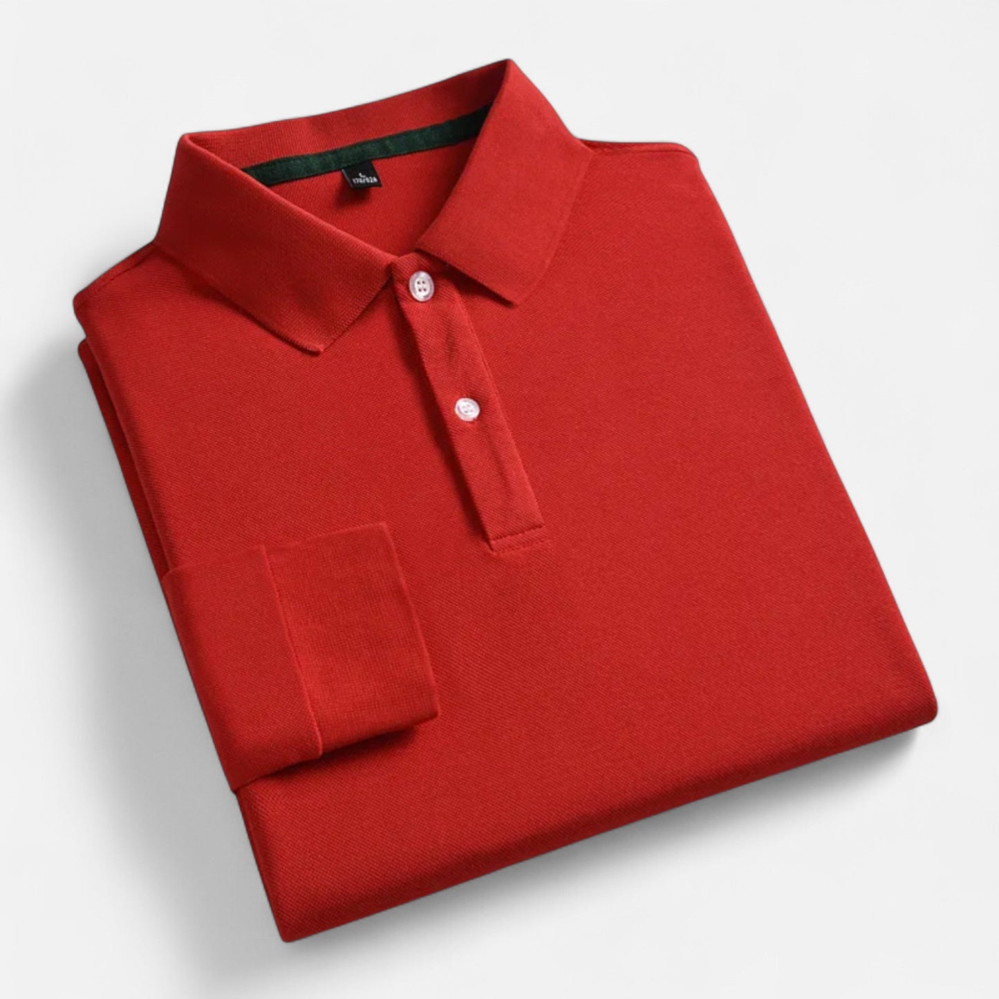 Polo hombre de algodón perlado manga larga estilo business