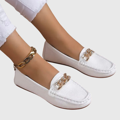 Mocasines Ortopédicos Mujer Detalle Metálico Diseño Ergonomico