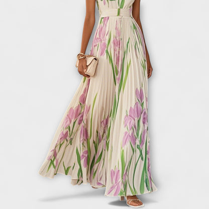 Vestido maxi mujer sin mangas estampado floral fluido