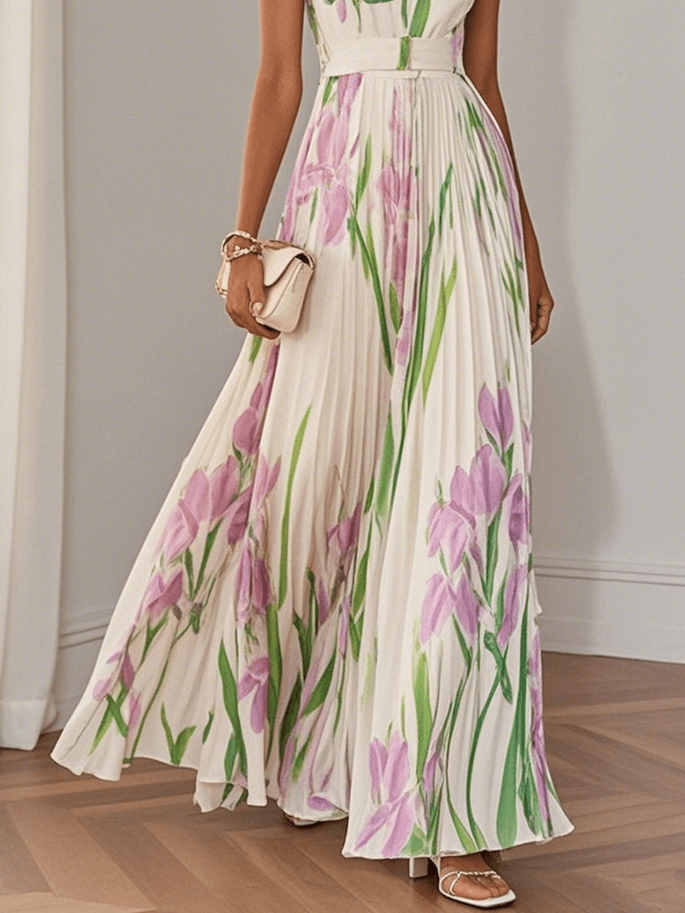Vestido Mujer Bohemio Floral Fluido Corte A